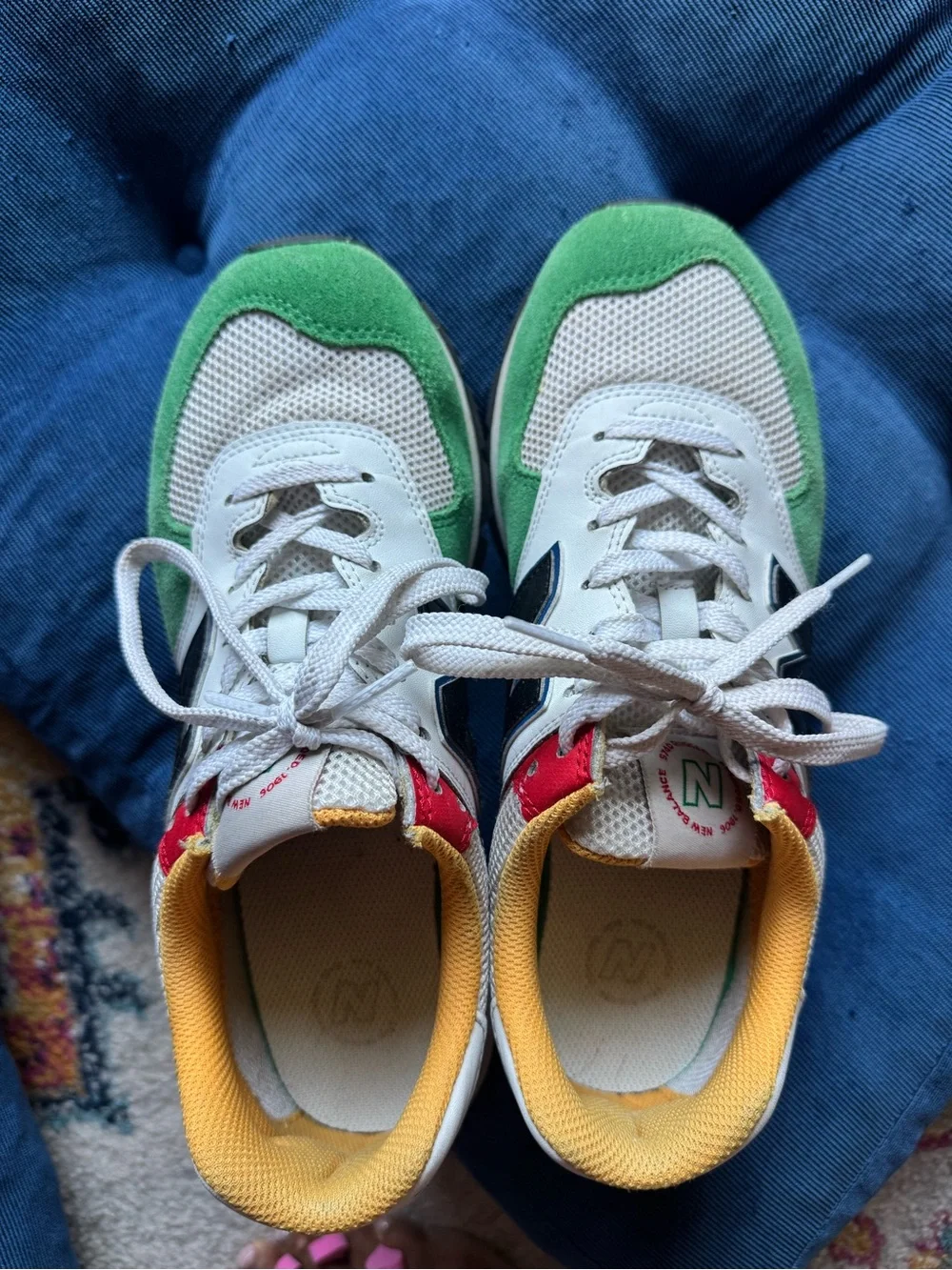 New Balance 574 “White Varsity Green” Sneaker (Women’s 10)